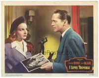 1s552 I LOVE TROUBLE LC #8 '47 Franchot Tone with photo questions sexiest Janet Blair!