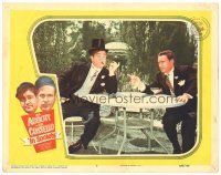 1s560 IN SOCIETY LC #3 R53 Bud Abbott & Lou Costello sitting at table smoking!