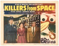 1s583 KILLERS FROM SPACE LC #8 '54 Barbara Bestar, cop & two men look worried in computer room!
