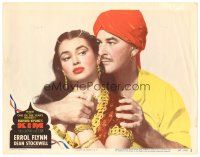1s584 KIM LC #7 '50 Errol Flynn & sexy Laurette Luez in mystic India, from Rudyard Kipling story!
