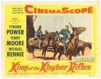 1s588 KING OF THE KHYBER RIFLES LC #2 '54 British soldier Tyrone Power on horseback looking up!