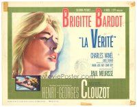 1s088 LA VERITE TC '61 close up of super sexy Brigitte Bardot, Henri-Georges Clouzot