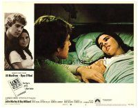 1s620 LOVE STORY LC #8 '70 close up of Ryan O'Neal visiting dying Ali MacGraw in bed!