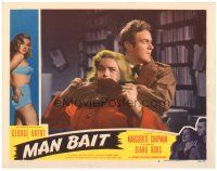 1s626 MAN BAIT LC #6 '52 close up of Peter Reynolds grabbing sexiest Diana Dors!