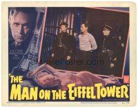 1s630 MAN ON THE EIFFEL TOWER LC #3 '49 French guards lead Franchot Tone to his jail cell!