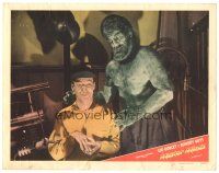 1s636 MASTER MINDS LC #2 '49 close up of Huntz Hall with Glenn Strange as Atlas the monster!