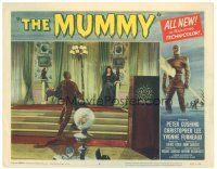 1s659 MUMMY LC #3 '59 Christopher Lee as the monster carrying man to Yvonne Furneaux!