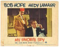1s663 MY FAVORITE SPY LC #3 '51 John Archer wearing fez stands behind Bob Hope on phone!