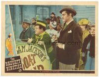 1s672 NAUGHTY NINETIES LC '45 close up of Alan Curtis holding gun on Lou Costello at parade!