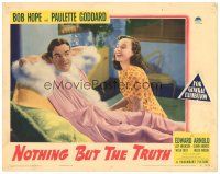 1s690 NOTHING BUT THE TRUTH LC '41 sexy Paulette Goddard laughs at Bob Hope in pink woman's robe!