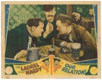 1s708 OUR RELATIONS LC '36 wacky image of James Finlayson between Stan Laurel & Oliver Hardy!