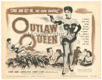 1s710 OUTLAW QUEEN TC '57 sexy Andrea King pointing gun & band leader Harry James as cowboy!