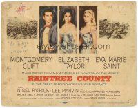 1s126 RAINTREE COUNTY TC '57 Montgomery Clift, Elizabeth Taylor & Eva Marie Saint!
