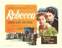 1s127 REBECCA TC R50s Alfred Hitchcock, different image of Joan Fontaine & Judith Anderson!