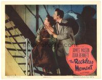 1s761 RECKLESS MOMENT LC #4 '49 James Mason with scared Joan Bennett, directed by Max Ophuls!