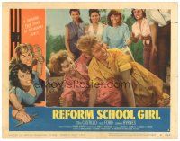 1s766 REFORM SCHOOL GIRL LC #2 '57 AIP, great close up of bad girls catfighting in the dirt!