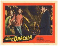 1s767 RETURN OF DRACULA LC #5 '58 image of couple menaced by creepy vampire Francis Lederer!