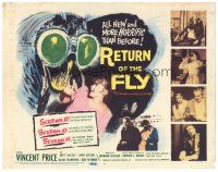 1s128 RETURN OF THE FLY TC '59 Vincent Price, cool insect monster art, more horrific than before!