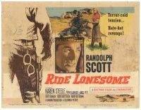1s129 RIDE LONESOME TC '59 Randolph Scott, Budd Boetticher, Karen Steele w/gun!