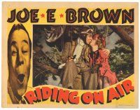 1s772 RIDING ON AIR LC '37 Joe E. Brown wearing parachute romances pretty Florence Rice in tree!