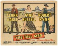 1s161 TALL MEN TC '55 full-length art of Clark Gable, sexy Jane Russell showing leg & Robert Ryan!