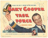 1s162 TASK FORCE TC '49 Delmer Daves, art of Gary Cooper in uniform waving his hat in the air!