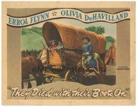 1s888 THEY DIED WITH THEIR BOOTS ON LC '41 Errol Flynn by Olivia De Havilland in covered wagon!