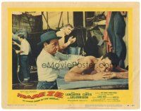 1s913 TRAPEZE LC #5 '56 Burt Lancaster watches Tony Curtis getting a rub down, Carol Reed!