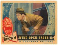 1s966 WIDE OPEN FACES LC '38 close up of Joe E. Brown peeking through keyhole in door!