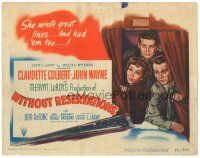 1s188 WITHOUT RESERVATIONS TC '46 John Wayne, Claudette Colbert & Don DeFore in World War II!