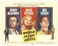 1s190 WORLD, THE FLESH & THE DEVIL TC '59 Inger Stevens between Harry Belafonte & Mel Ferrer!