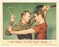 1s982 WRECK OF THE MARY DEARE LC #6 '59 posed super c/u of Gary Cooper & Charlton Heston fighting!
