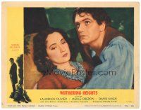 1s984 WUTHERING HEIGHTS LC #1 R55 best close up of Laurence Olivier & Merle Oberon!