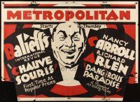 1t019 DANGEROUS PARADISE/CHAUVE SOURIS 2sh '30s cool local theater poster with wild art!