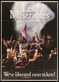 1t021 LES MISERABLES 39x55 stage play poster '90s great image of elaborate production number!