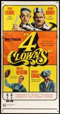 1t511 4 CLOWNS 3sh '70 Stan Laurel & Oliver Hardy, Buster Keaton, Charley Chase