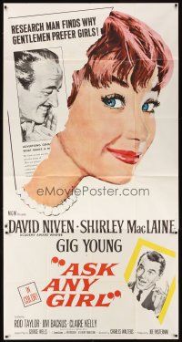 1t533 ASK ANY GIRL 3sh '59 David Niven finds why gentlemen prefer Shirley MacLaine!