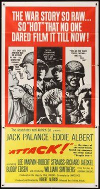 1t537 ATTACK 3sh R60s Robert Aldrich, art of WWII soldiers Jack Palance & Eddie Albert!