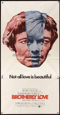 1t562 BROTHERLY LOVE 3sh '70 Susannah York, Peter O'Toole, Not all love is beautiful!