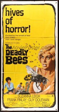 1t592 DEADLY BEES 3sh '67 hives of horror, fatal stings, image of sexy near-naked girl attacked!