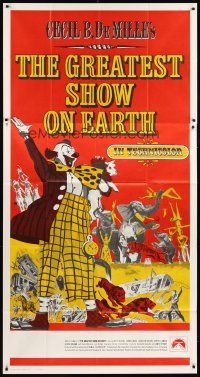 1t639 GREATEST SHOW ON EARTH int'l 3sh R70s Cecil B. DeMille circus classic, clown James Stewart!