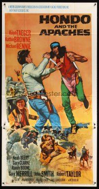 1t648 HONDO & THE APACHES int'l 3sh '67 art of Ralph Taeger fighting Native American Indians!