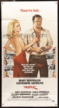 1t656 HUSTLE int'l 3sh '75 Robert Aldrich, art of Burt Reynolds & sexy Catherine Deneuve!