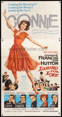 1t694 LOOKING FOR LOVE 3sh '64 great full-length art of sexy singer Connie Francis!