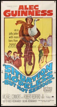 1t791 SITUATION HOPELESS-BUT NOT SERIOUS 3sh '65 wacky art of Alec Guinness on bike with goose!