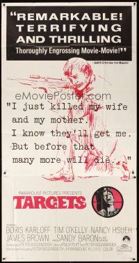 1t811 TARGETS 3sh '68 Peter Bogdanovich, cool art of sniper Tim O'Kelly with rifle!