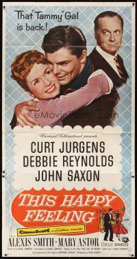 1t819 THIS HAPPY FEELING 3sh '58 Debbie Reynolds, Curt Jurgens, John Saxon, a spicy look at love!