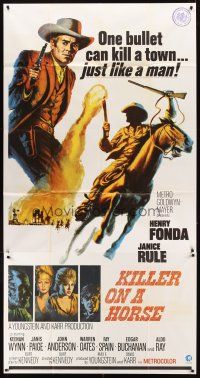 1t851 WELCOME TO HARD TIMES int'l 3sh '67 cool artwork of cowboy Henry Fonda, Killer On a Horse!