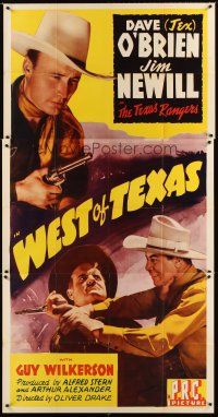 1t852 WEST OF TEXAS 3sh '43 great image of Texas Rangers Dave Tex O'Brien & James Newill!