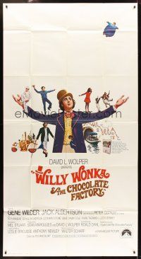1t860 WILLY WONKA & THE CHOCOLATE FACTORY int'l 3sh '71 Gene Wilder, it's scrumdidilyumptious!